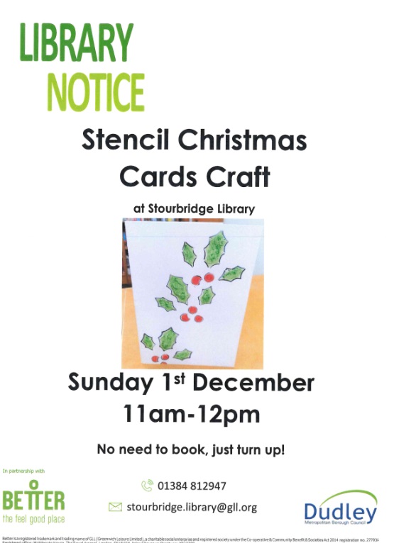 Stourbridge Library - Stencil Christmas Cards Craft